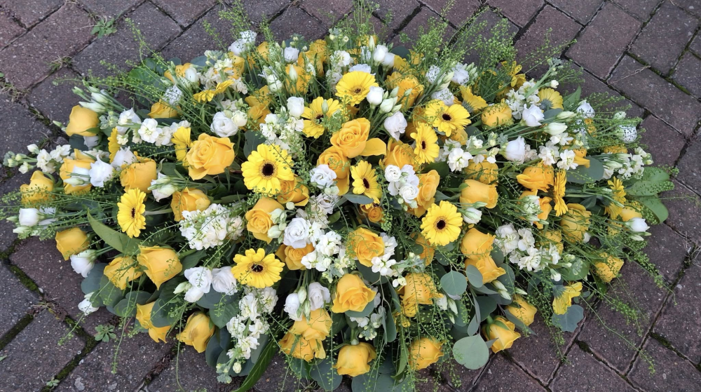 Yellow and White Coffin Spray