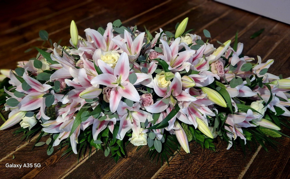 Lily & Rose Coffin Spray